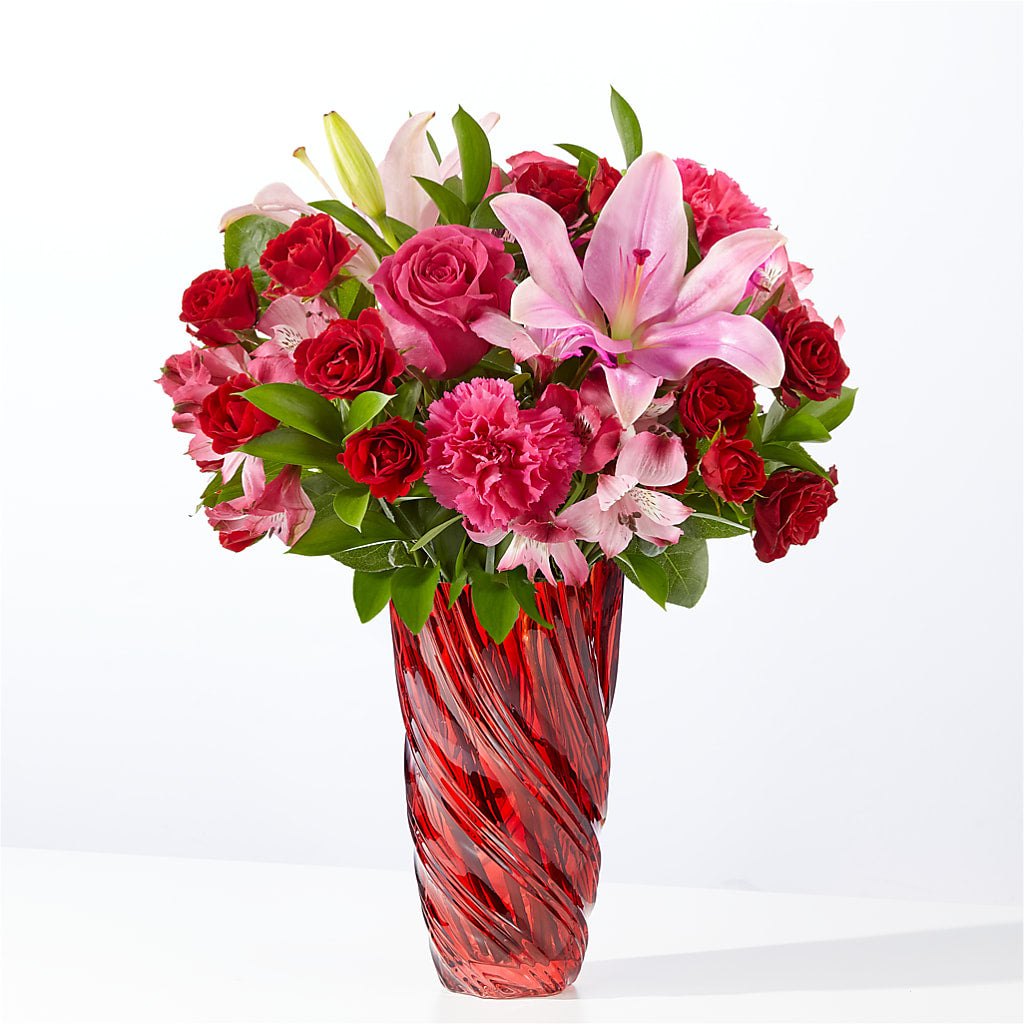 In Love Bouquet with Luxe Swirl Vase – FLORAL CREATIONS & GIFTS, Weslaco TX