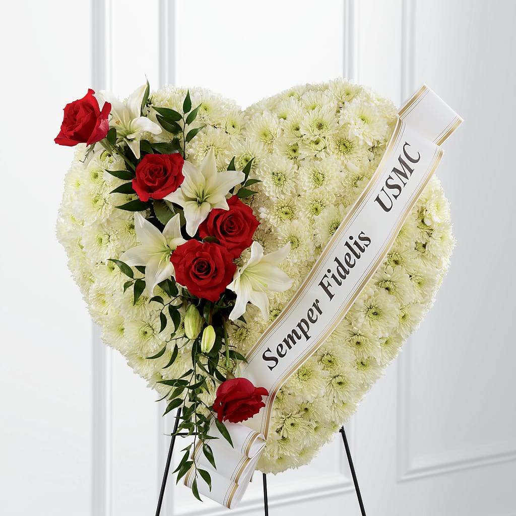 Heartfelt Hero Standing Heart – FLORAL CREATIONS & GIFTS, Weslaco TX