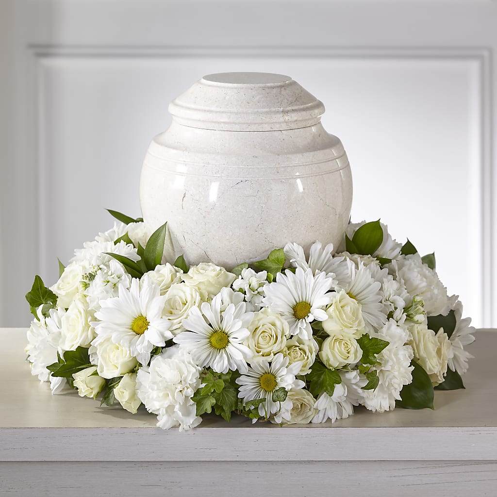 Ivory Gardens Cremation Adornment – FLORAL CREATIONS & GIFTS, Weslaco TX