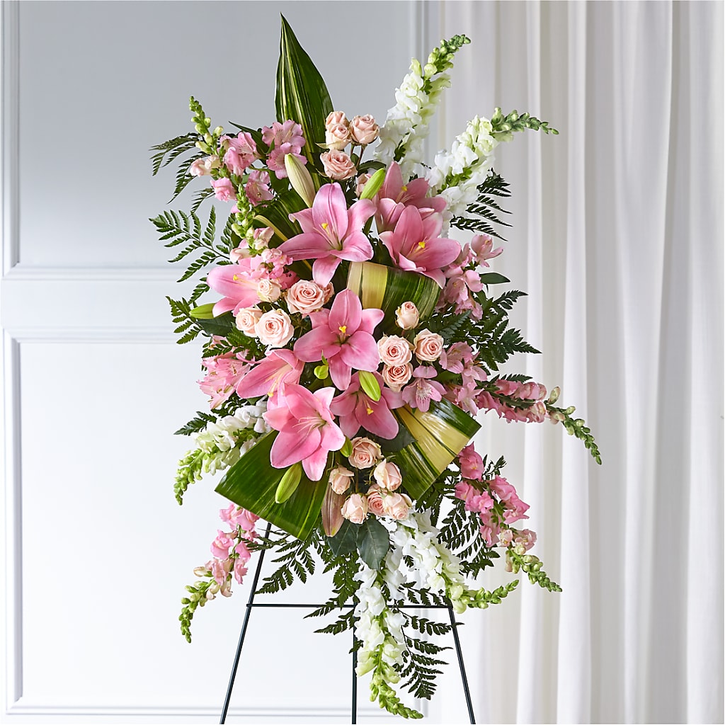 Elegant Embrace Standing Spray – FLORAL CREATIONS & GIFTS, Weslaco TX