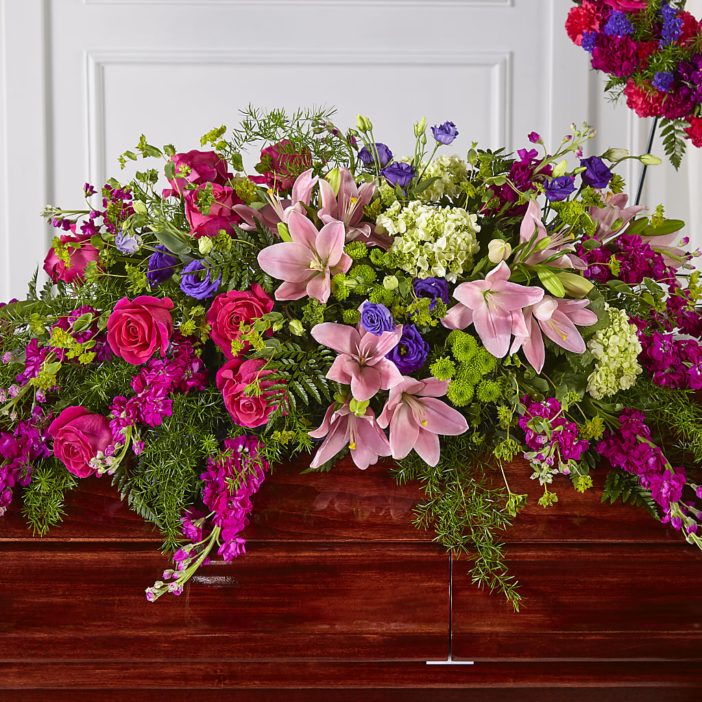 Radiant Tribute Casket Spray – FLORAL CREATIONS & GIFTS, Weslaco TX