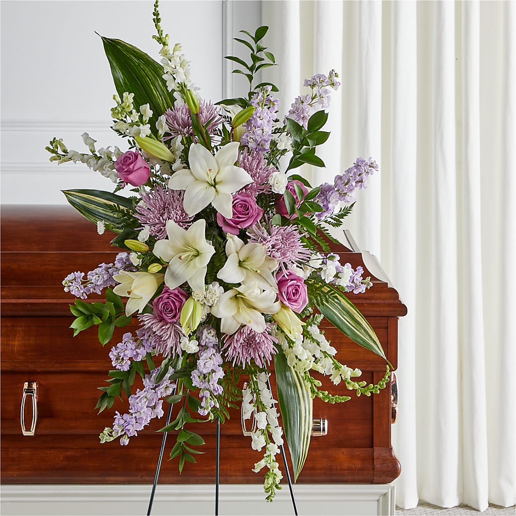 Grateful Hearts Standing Spray – FLORAL CREATIONS & GIFTS, Weslaco TX