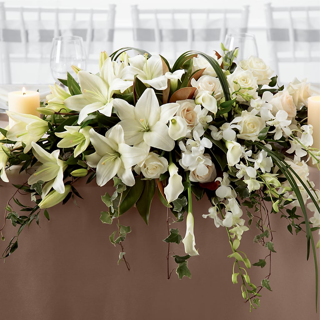 White Linen Arrangement – FLORAL CREATIONS & GIFTS, Weslaco TX