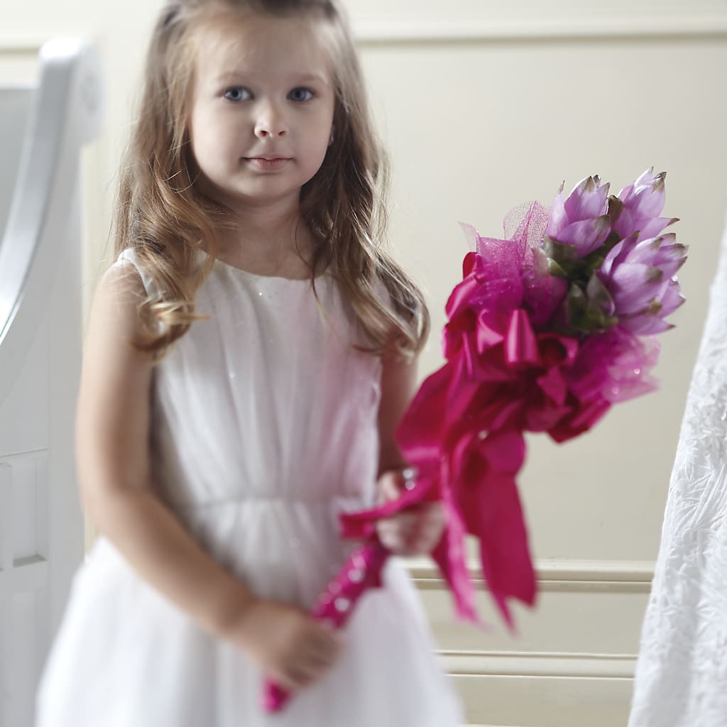 Sparkle Pink Flower Girl Bouquet – FLORAL CREATIONS & GIFTS, Weslaco TX