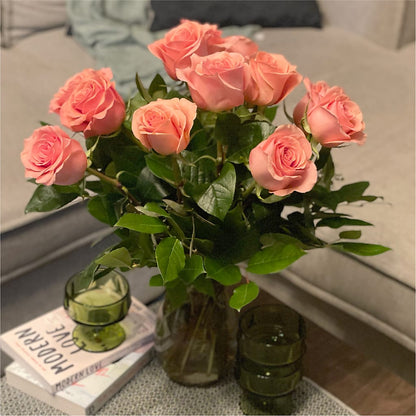 Long Stem Pink Rose Bouquet – FLORAL CREATIONS & GIFTS, Weslaco TX