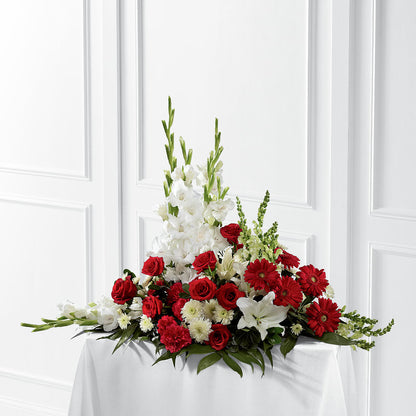 Crimson & White Arrangement – FLORAL CREATIONS & GIFTS, Weslaco TX