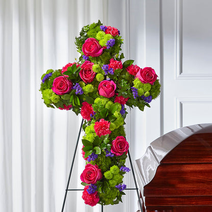 Tribute Rose Floral Cross – FLORAL CREATIONS & GIFTS, Weslaco TX