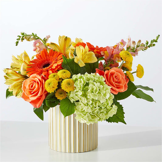 Autumn Sunshine Bouquet with Ivory Vase – FLORAL CREATIONS & GIFTS, Weslaco TX