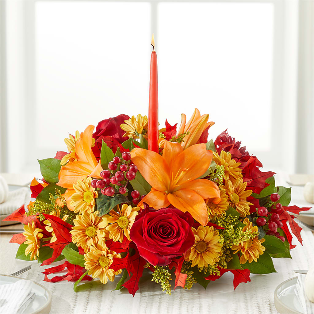 Autumn's Embrace Centerpiece – FLORAL CREATIONS & GIFTS, Weslaco TX