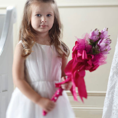 Sparkle Pink Flower Girl Bouquet – FLORAL CREATIONS & GIFTS, Weslaco TX