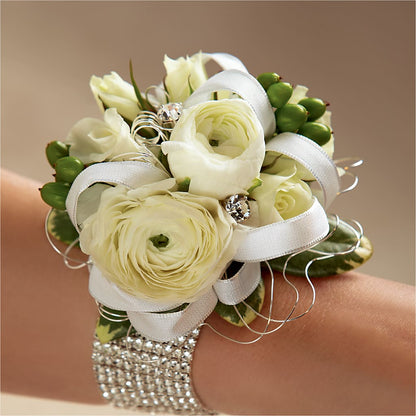 White Wedding Corsage – FLORAL CREATIONS & GIFTS, Weslaco TX